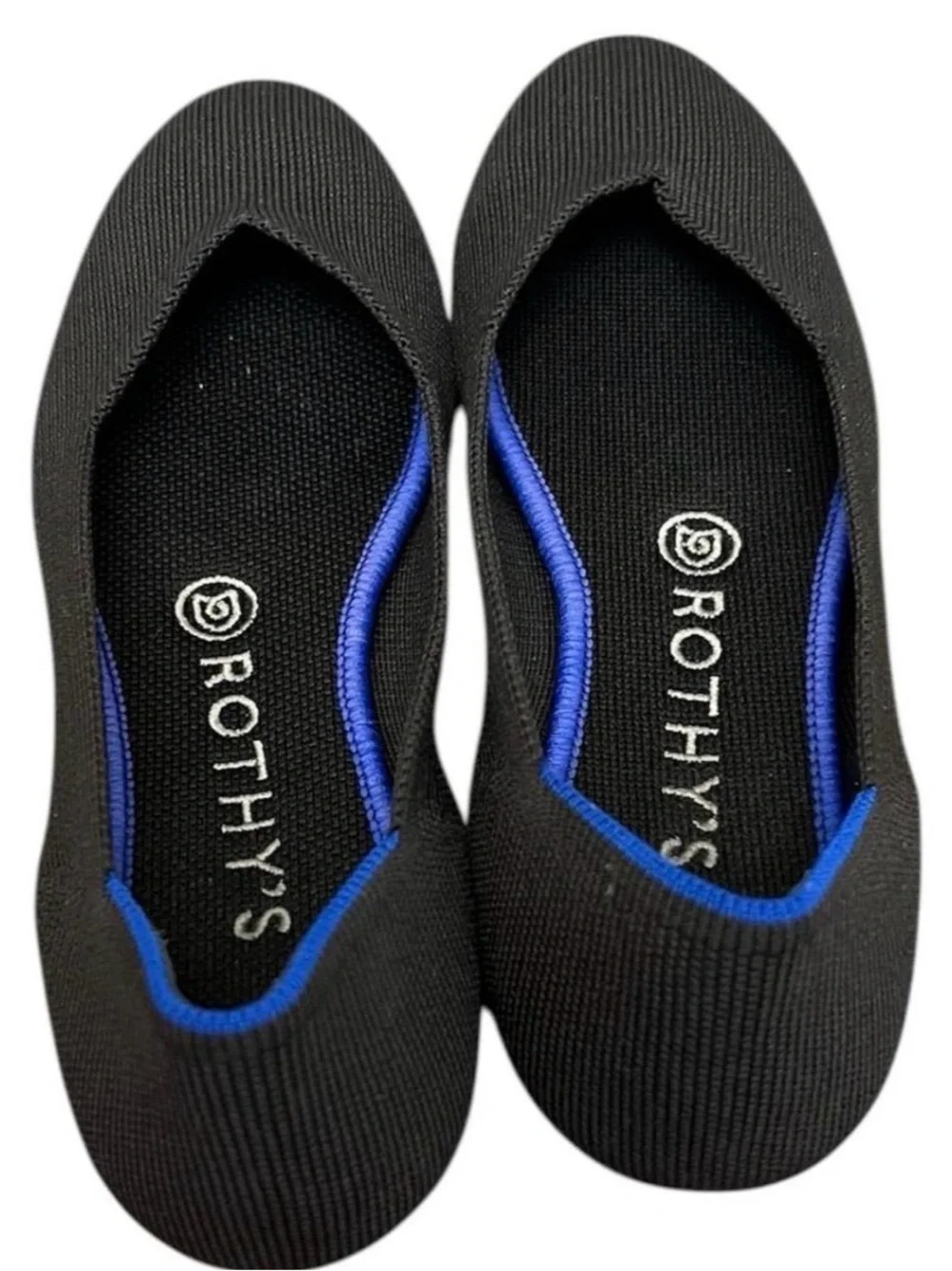 Rothy’s The Flat Knit Black Round Toe Ballet Flats Women’s Size 7.5